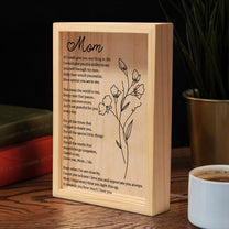 You Mean The World To Me  Birthflower Mom Gift - Personalized Frame Light Box