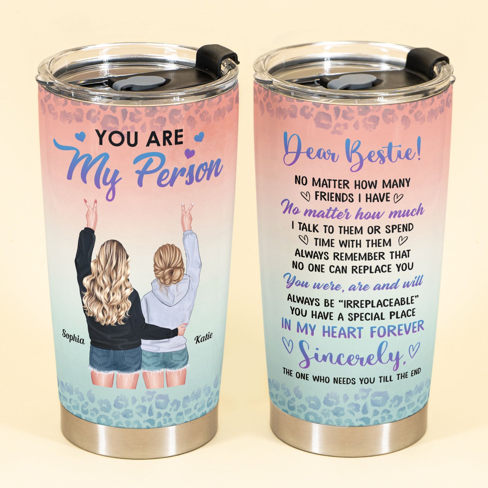 Yeti Laser Engraved Authentic Tumbler BEST FRIENDS , Gift for