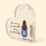 You Were My Favorite Hello And Hardest Good Bye - Personalized Heart Shaped Acrylic Plaque