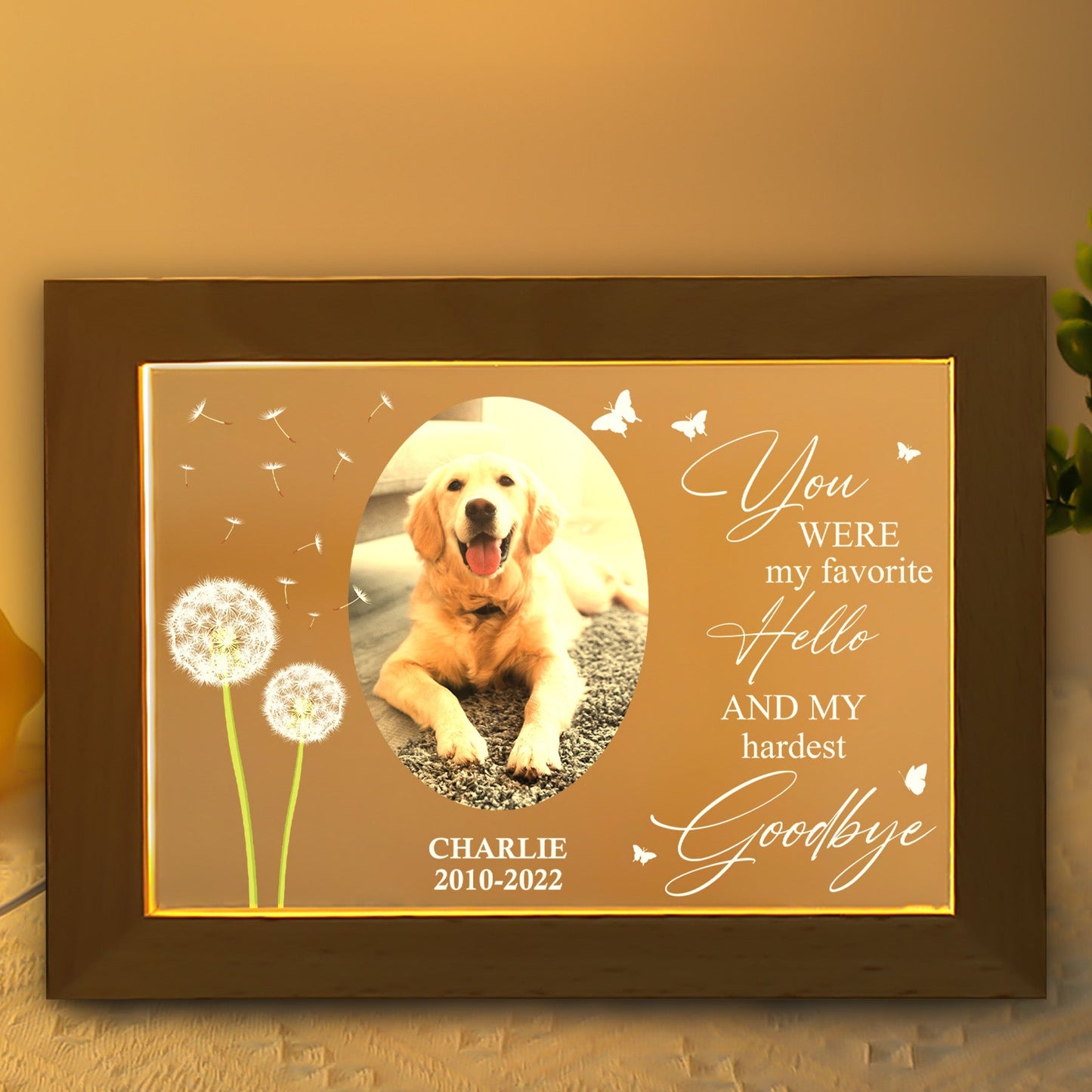 You Were My Favorite Hello And My Hardest Goodbye - Personalized Photo Frame Lamp