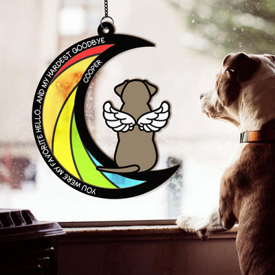 You Were My Hardest Goodbye - Personalized Window Hanging Suncatcher Ornament