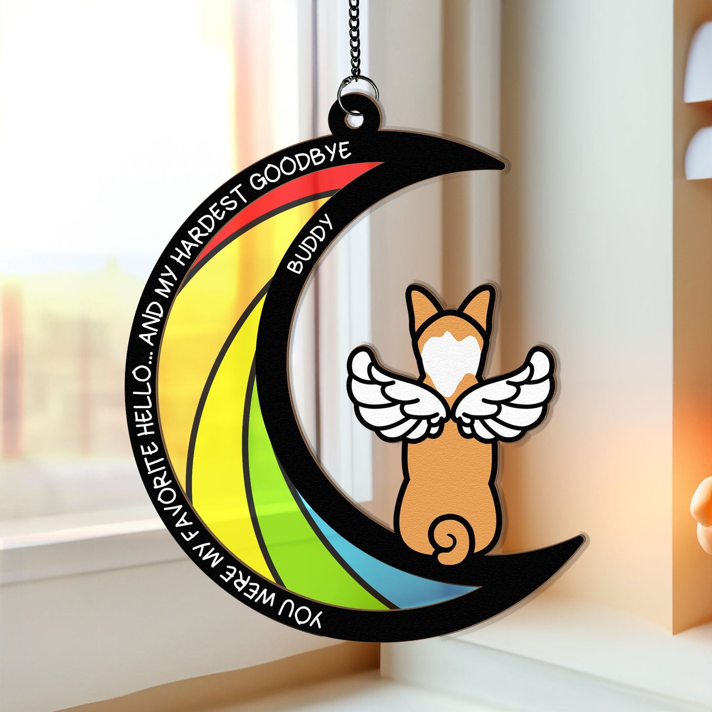 You Were My Hardest Goodbye - Personalized Window Hanging Suncatcher Ornament