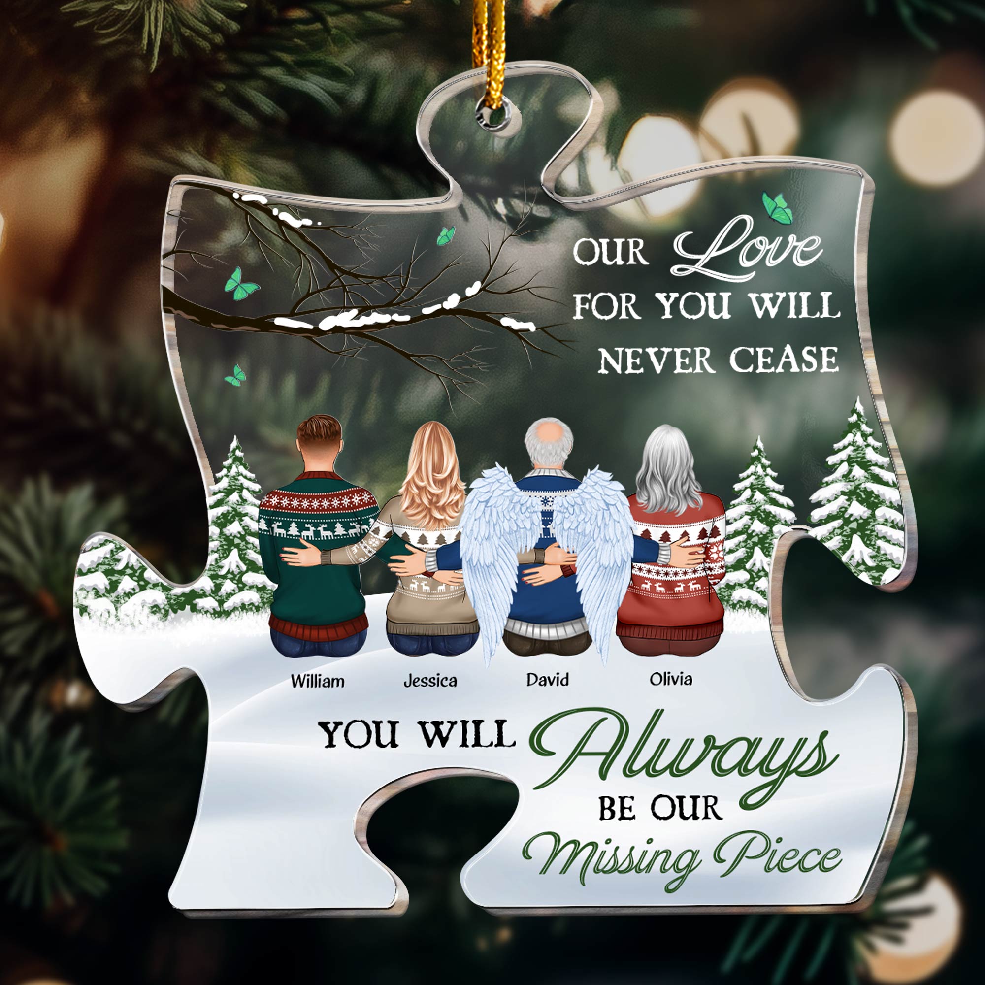 You Will Always Be Our Missing Piece  - Personalized Piece Shaped Acrylic Ornament