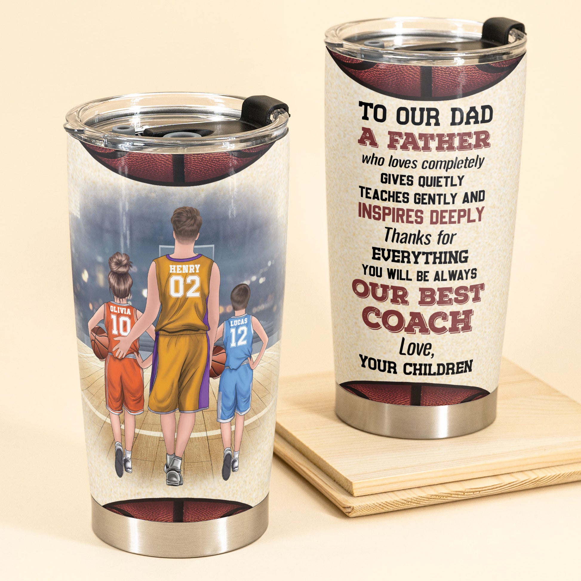 You Will Be Always My Best Coach - Personalized Tumbler Cup - Father's Day, Birthday Gift For Basketball Dad, Father,Basketball Dad Coach