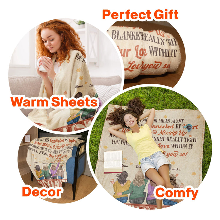 You Will Feel Our Love Within This Blanket - Personalized Blanket - Birthday Gift For Sisters, Besties, Heartwarming Gift, Fall Vibes