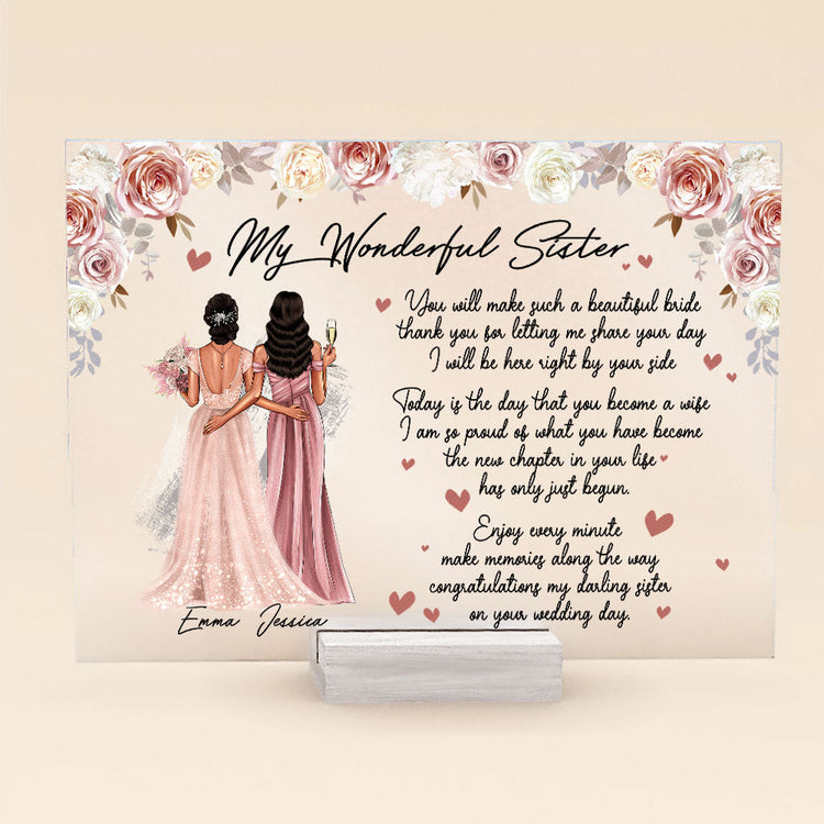 You Will Make Such A Beautiful Bride - Personalized Acrylic Plaque - Wedding Gift For Sister, Bride