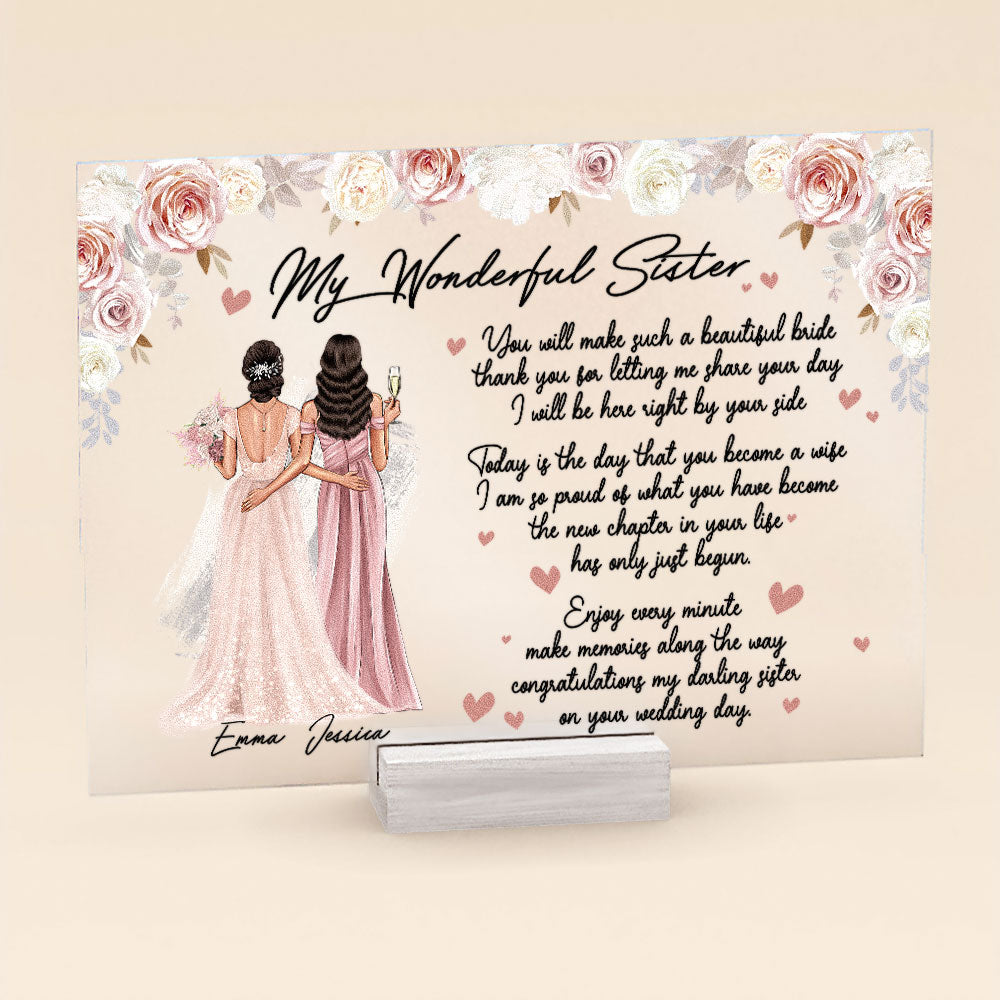 You Will Make Such A Beautiful Bride - Personalized Acrylic Plaque - Wedding Gift For Sister, Bride