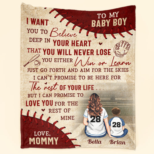 You Will Never Lose - Personalized Blanket - Birthday, Loving Gift For Baseball Players, Sons, Grandsons, Nephew, Boyfriends