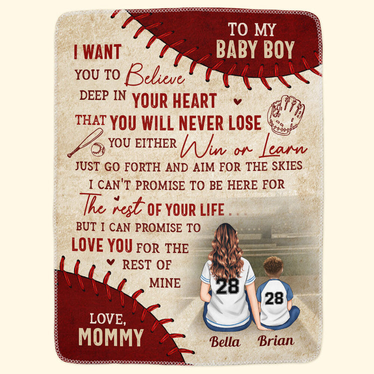 You Will Never Lose - Personalized Blanket - Birthday, Loving Gift For Baseball Players, Sons, Grandsons, Nephew, Boyfriends