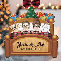 You & Me And The Dogs Cats Pets - Personalized Custom Shaped Wooden Ornament