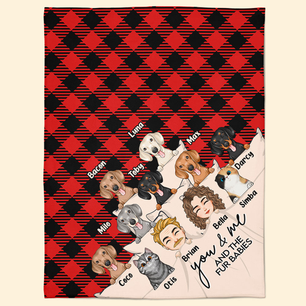 You & Me And The Dogs The Cats V2 - Personalized Blanket
