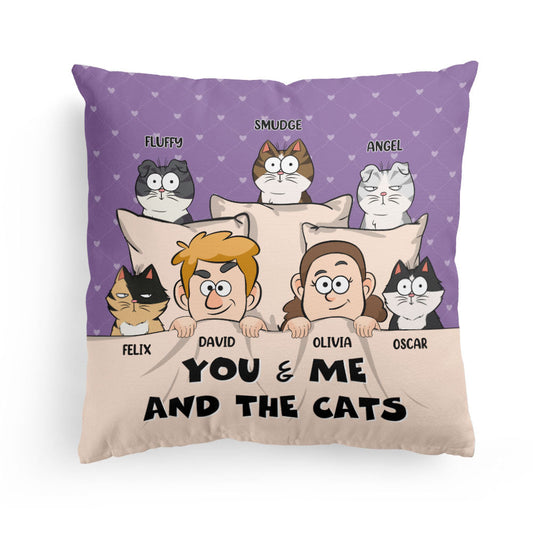 You & Me And The Dogs + The Cats - Personalized Pillow (Insert Included)