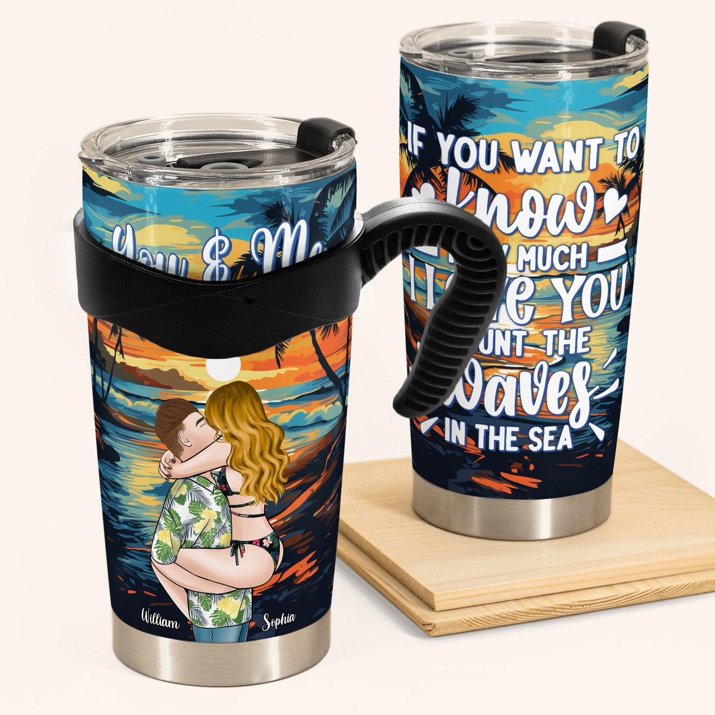 You & Me And The Sea - Personalized Tumbler Cup