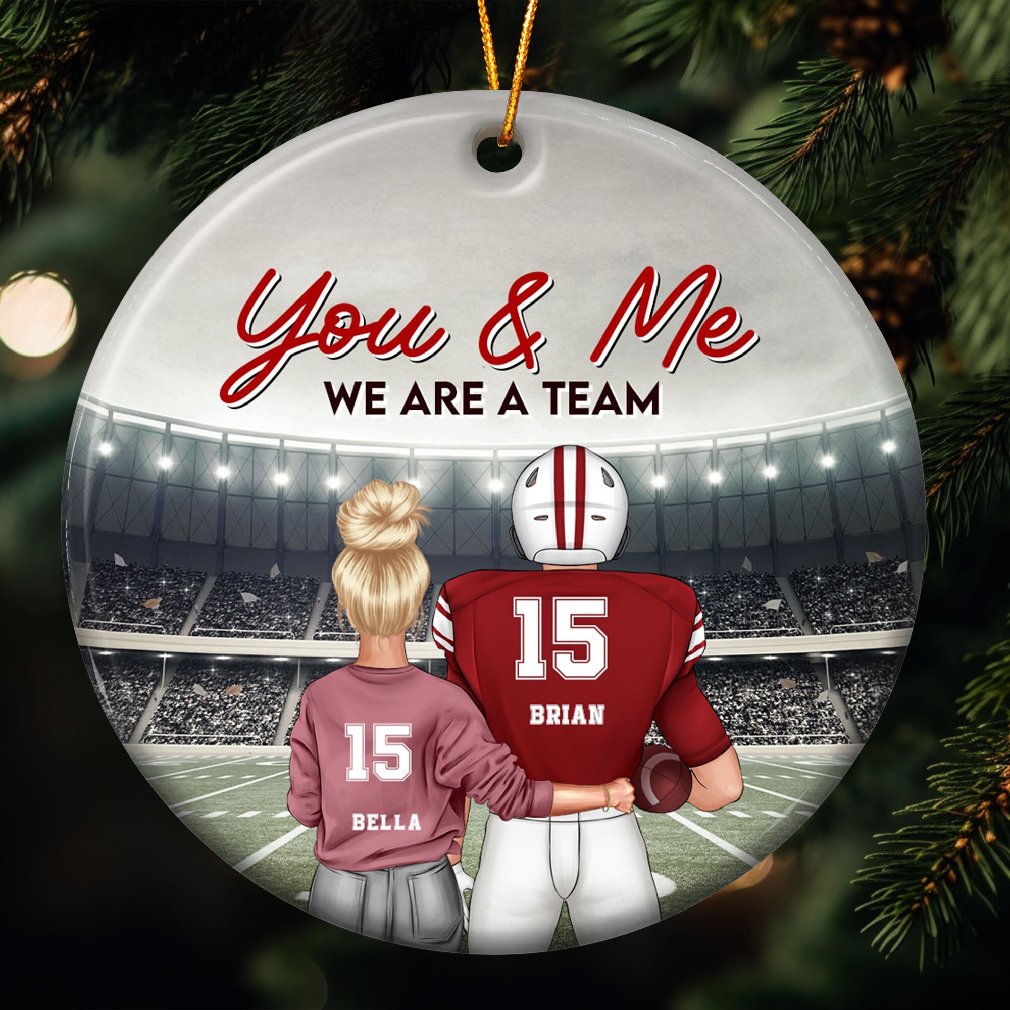 You & Me We Are A Team - Personalized Ceramic Ornament