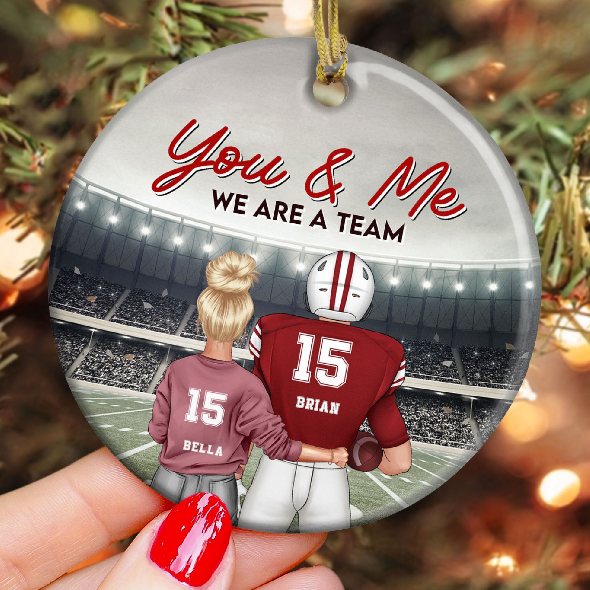 You & Me We Are A Team - Personalized Ceramic Ornament