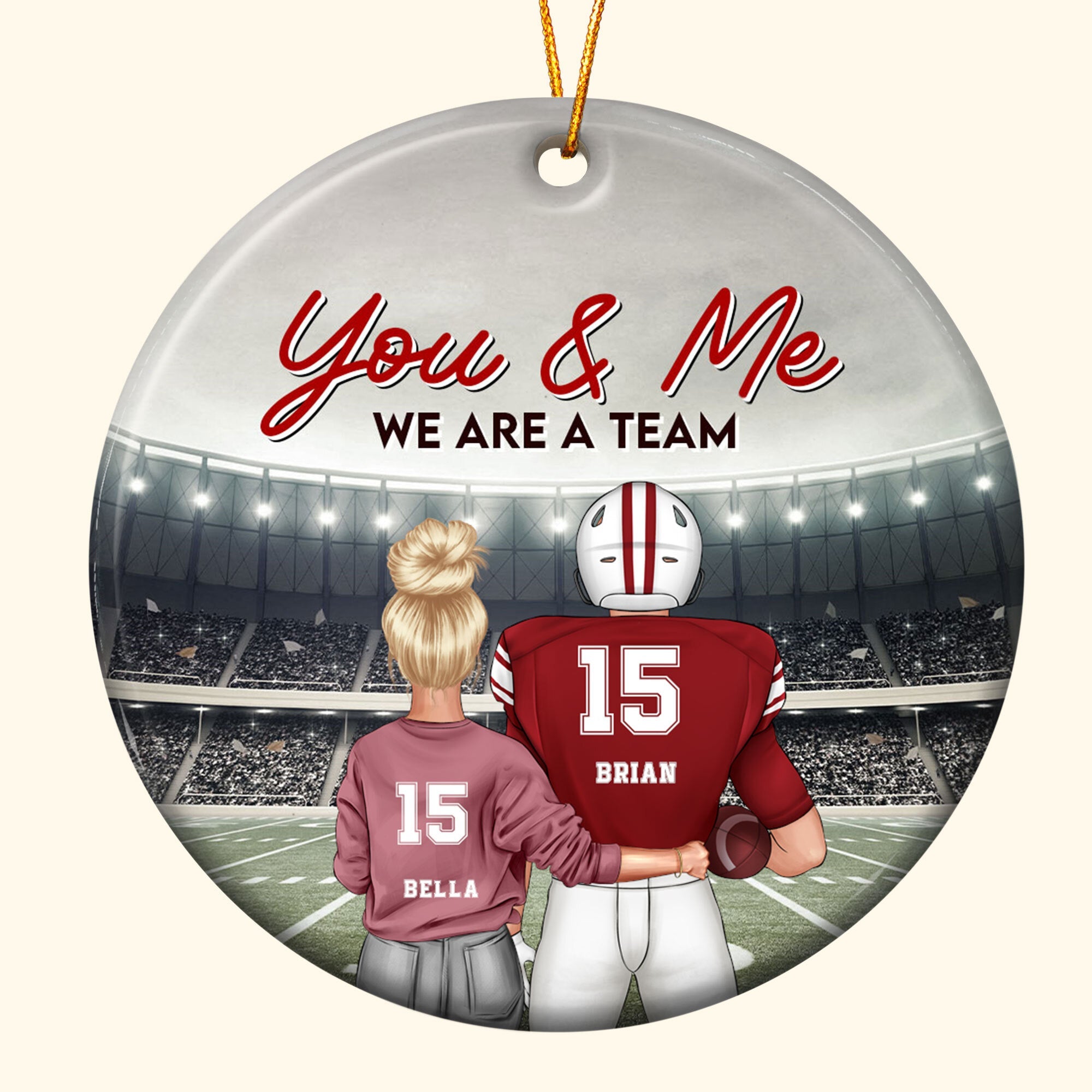 You & Me We Are A Team - Personalized Ceramic Ornament