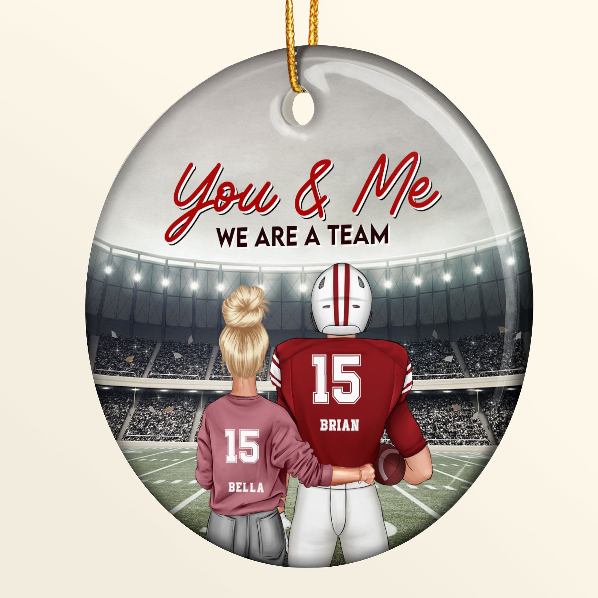 You & Me We Are A Team - Personalized Ceramic Ornament