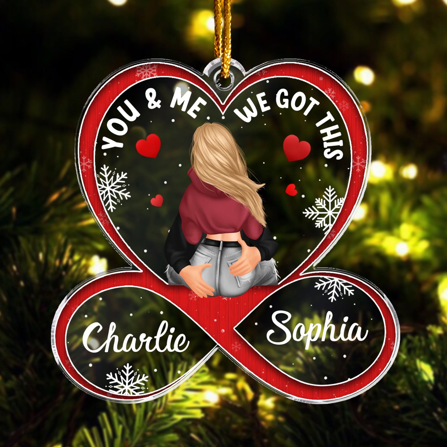 You & Me We Got This Couples - Personalized Infinity Shaped Acrylic Ornament