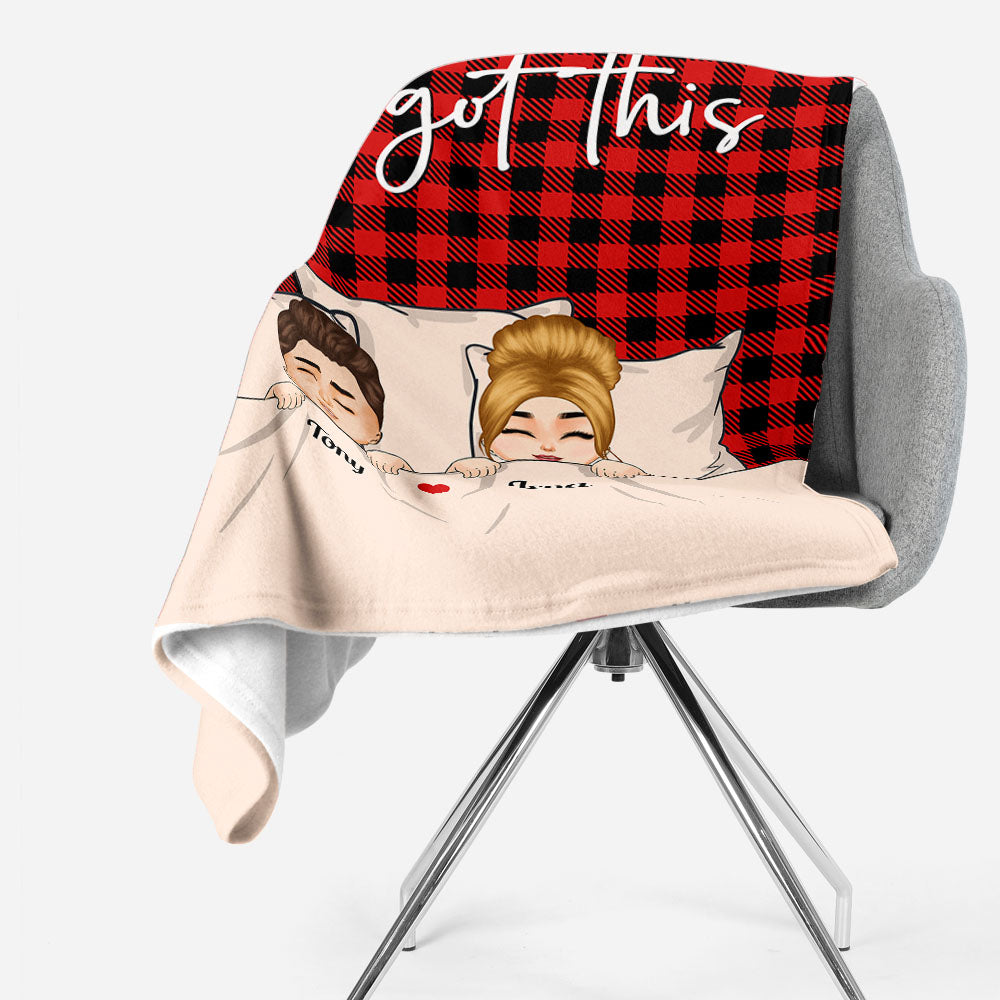 You & Me We Got This - Personalized Blanket - Anniversary, Valentine's Day Gift For Couple, Husband, Wife, Partner - Couple In Bed