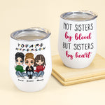 You're My Person - Personalized Wine Tumbler - Birthday, Christmas Gift For BFF, Best Friends, Besties, Soul Sisters - Sitting Cartoon Girls