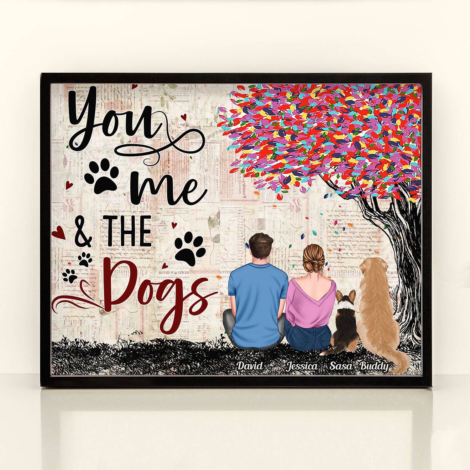 You Me And The Dogs Personalized Poster Macorner