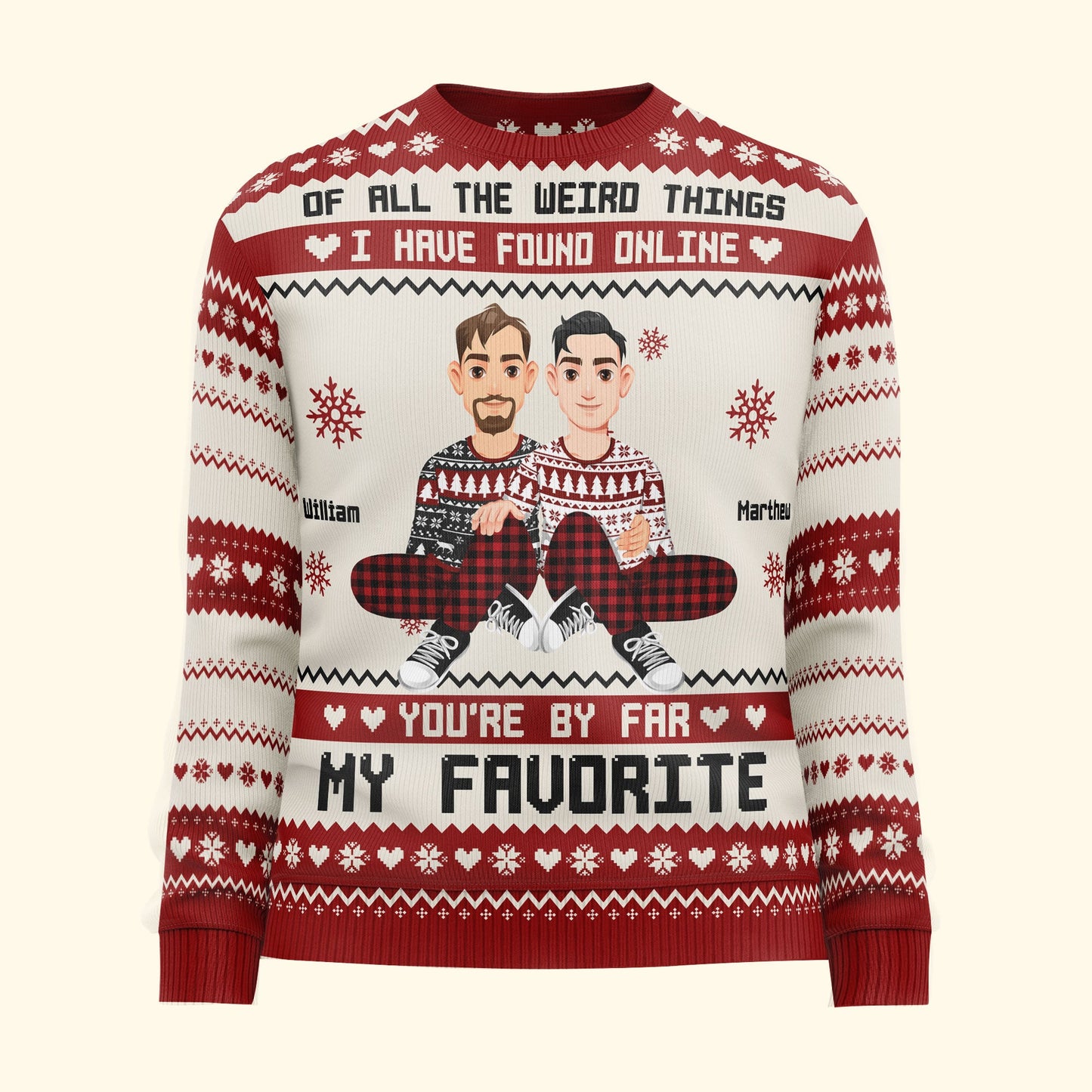 You're By Far My Favorite I Found Online  - Personalized Photo Ugly Sweater