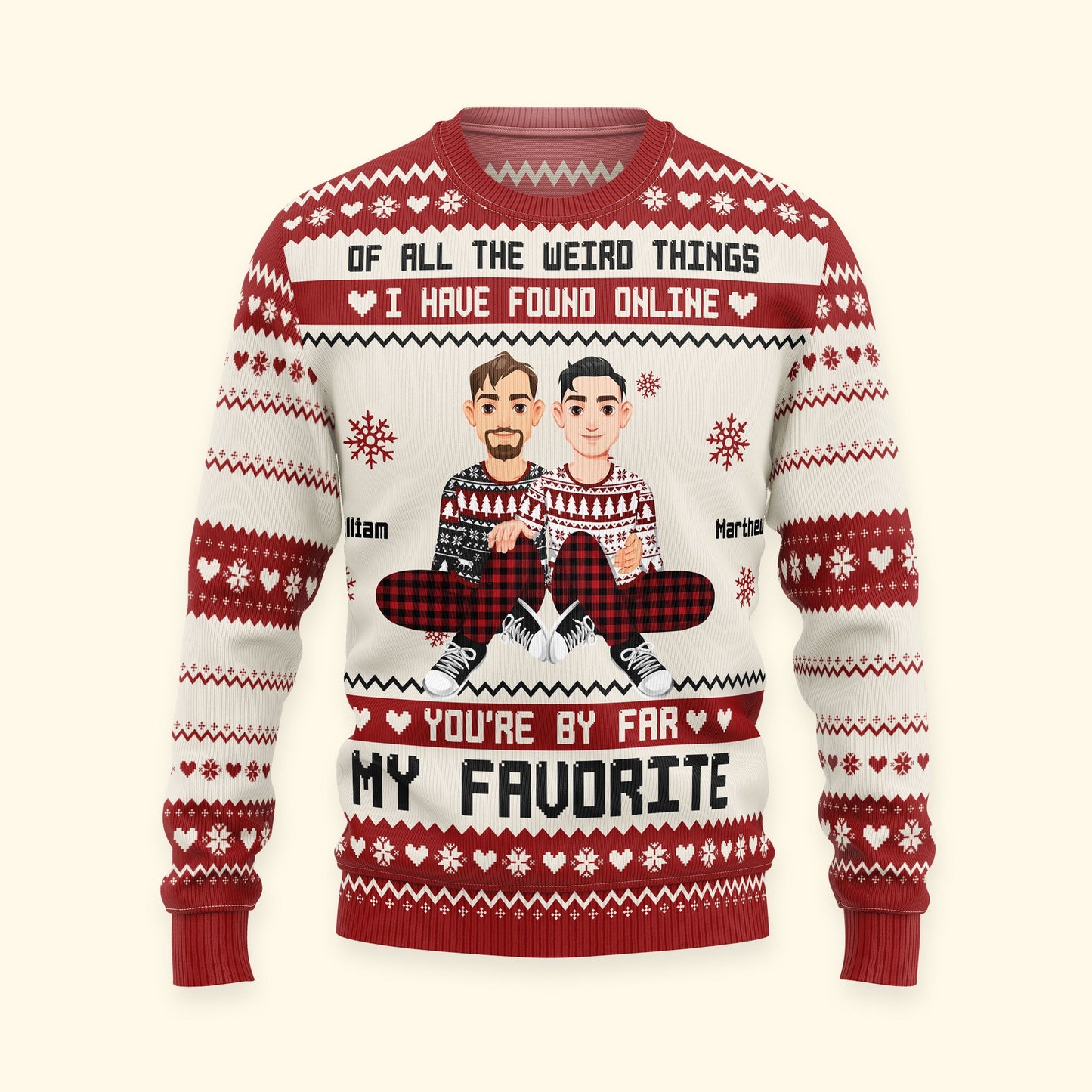 You're By Far My Favorite I Found Online  - Personalized Photo Ugly Sweater