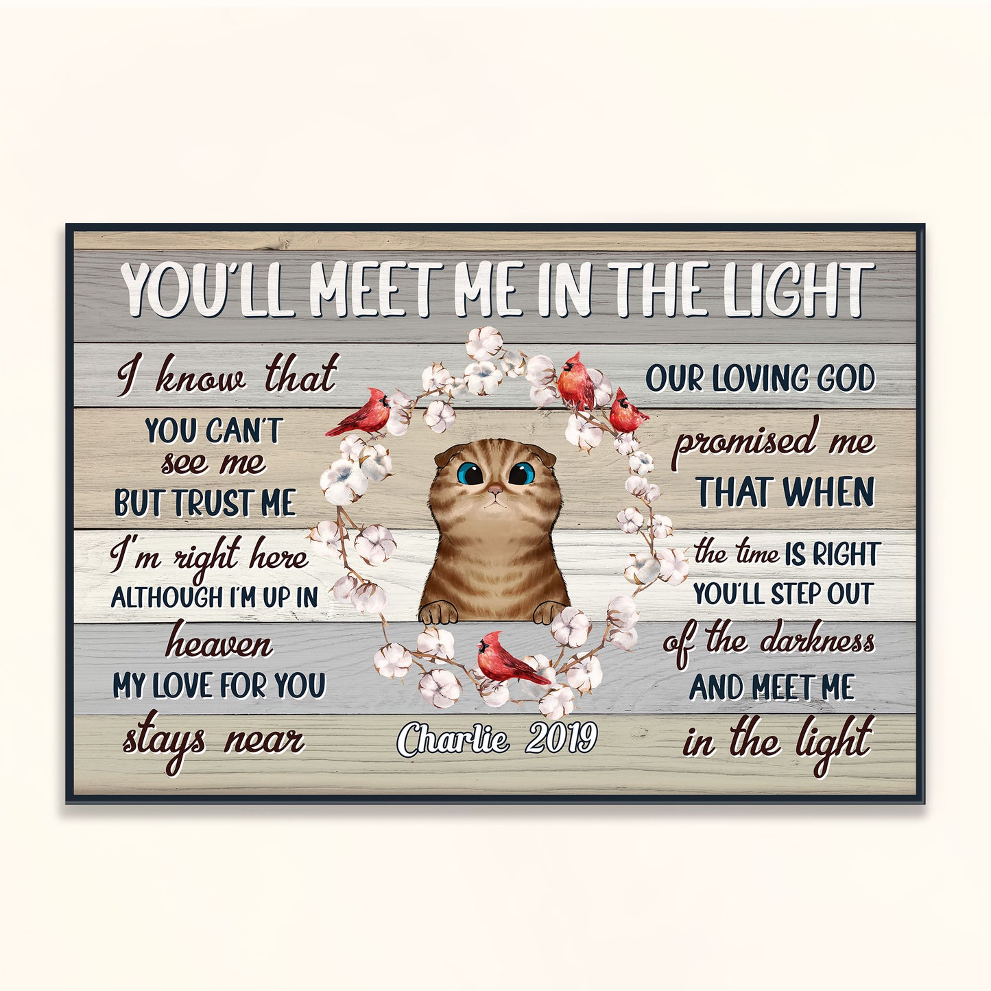 You'll Meet Me In The Light - Personalized Poster/Wrapped Canvas - Memorial Gift For Cat Owner