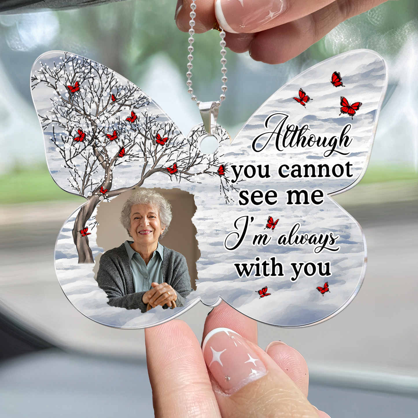 Your Wings Were Ready But My Heart Was Not - Personalized Car Photo Ornament