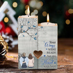 Your Wings Were Ready But My Heart Was Not - Personalized Wood Candle Holder