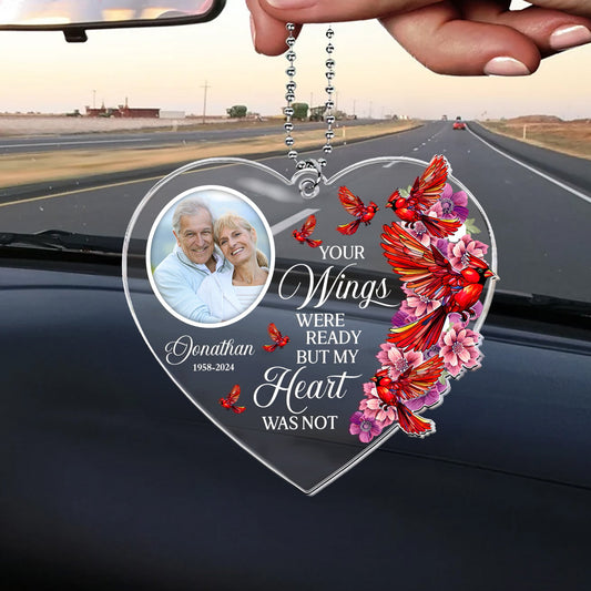 Your Wings Were Ready - Personalized Photo Car Ornament