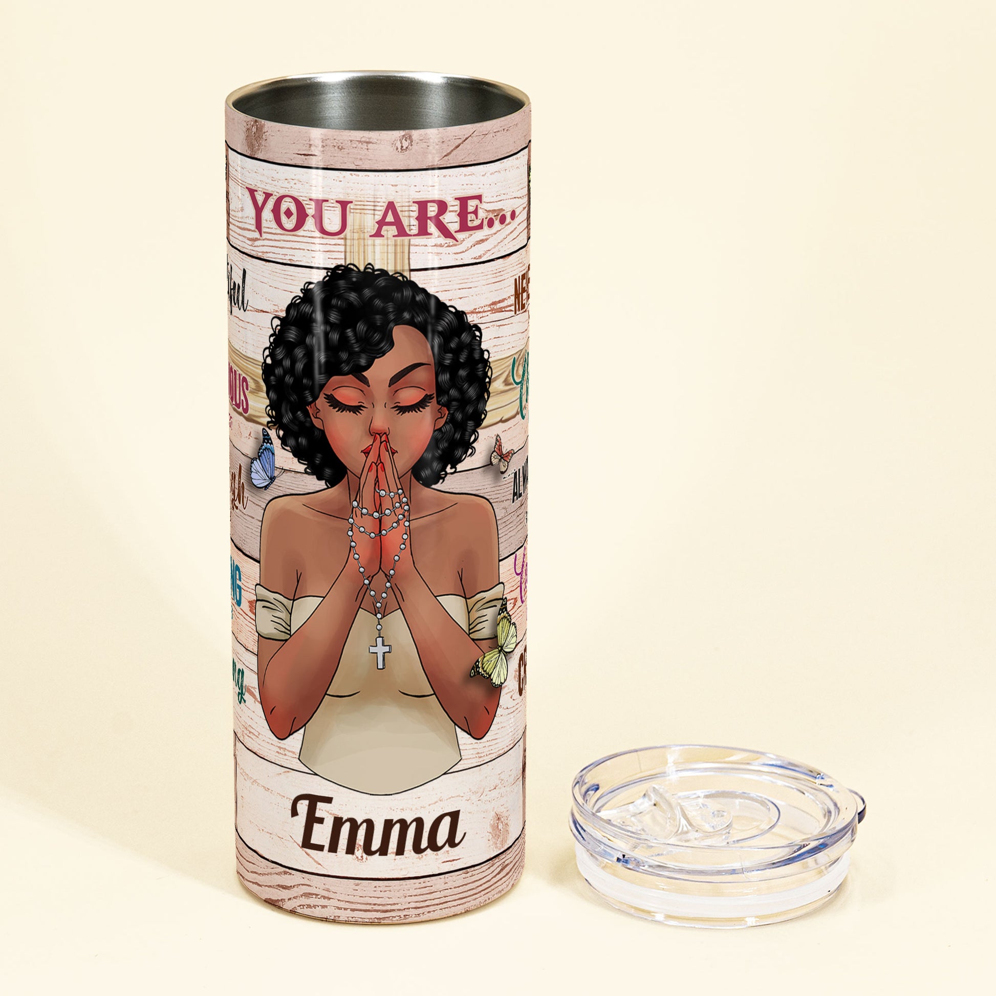 You're Beautiful - Personalized Skinny Tumbler - Birthday Gift For Girls, Black Girls, Black Woman