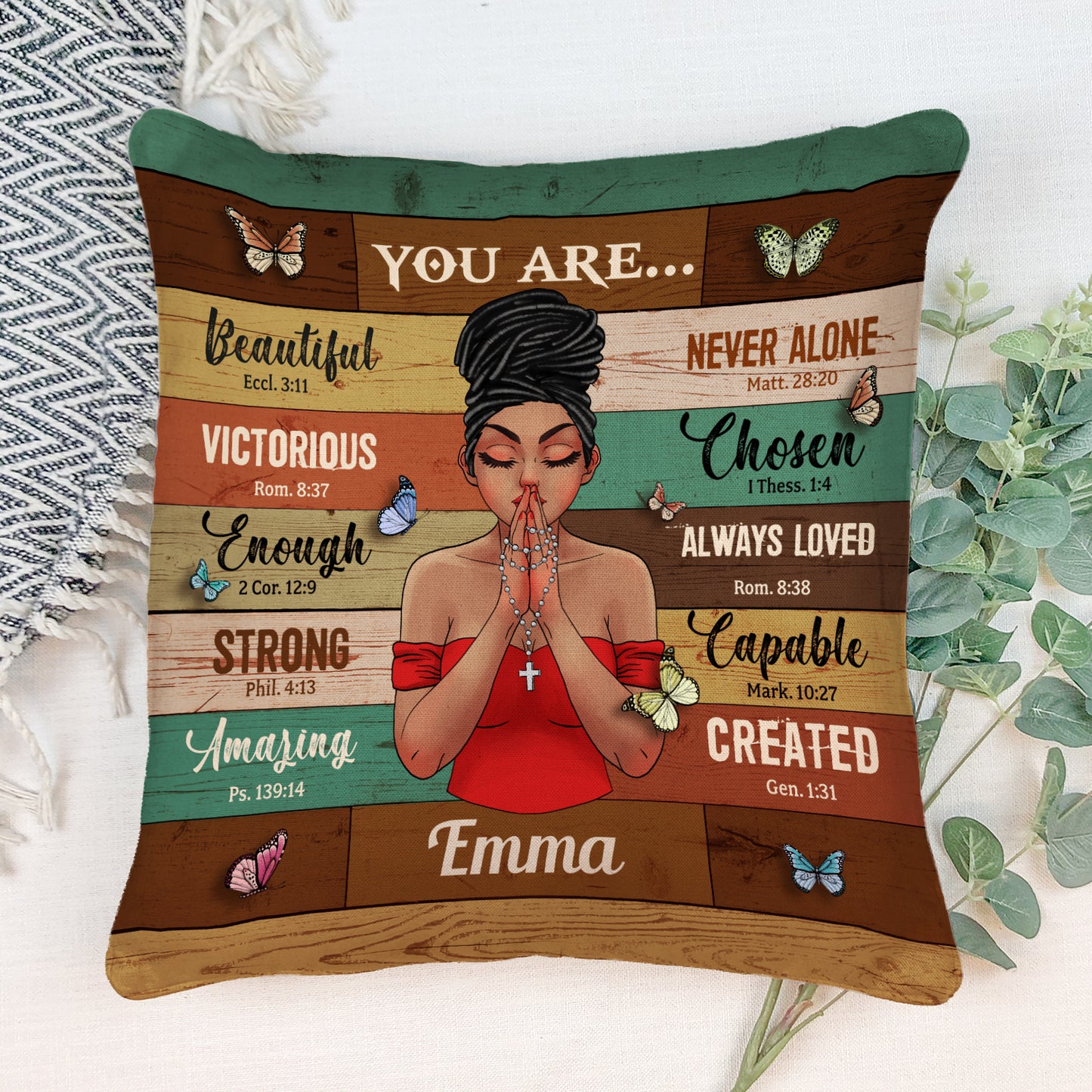 You're Beautiful Victorious - Personalized Pillow - Birthday Gift For Black Women, Christians