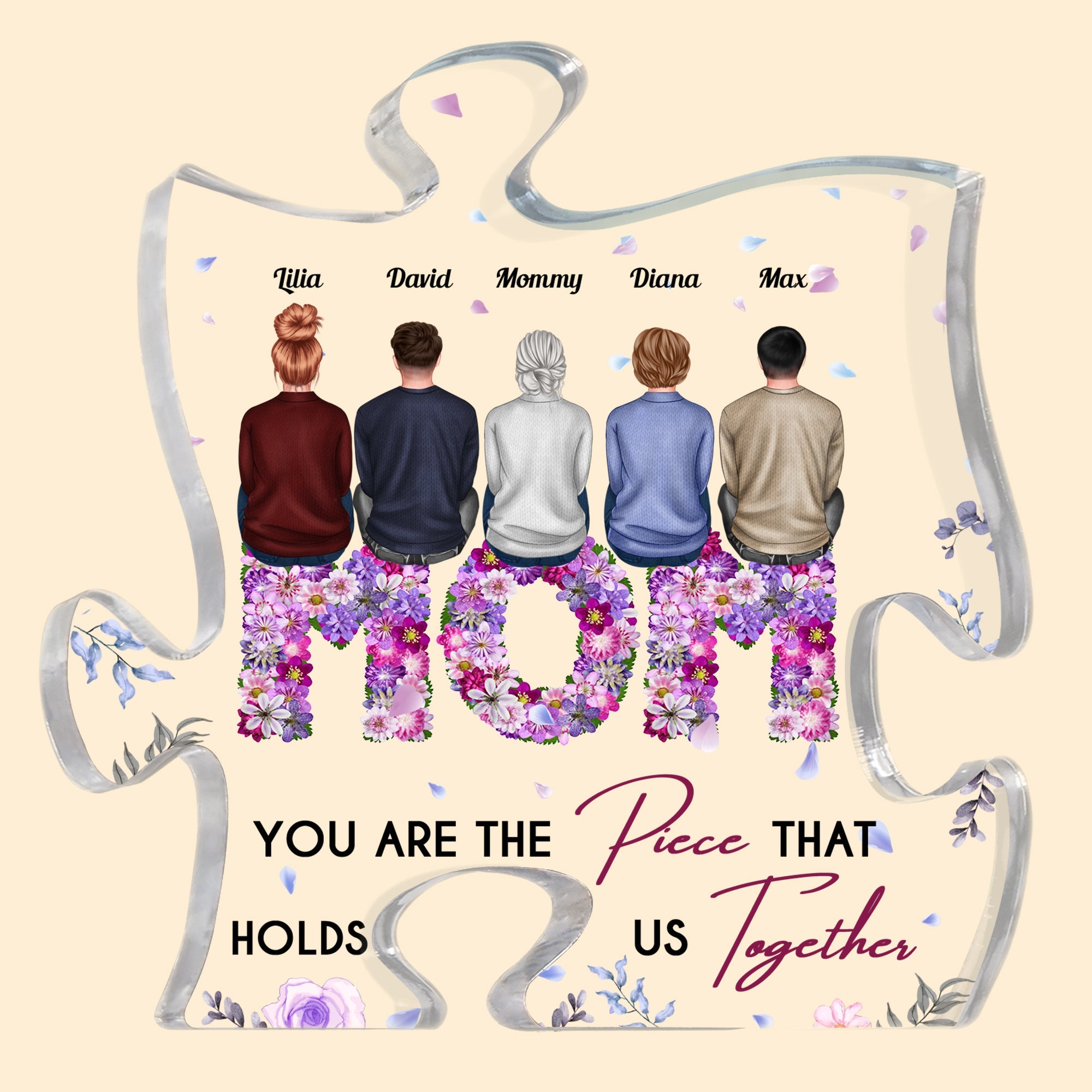 You're The Piece That Holds Us Together - Personalized Puzzle Piece Acrylic Plaque – Macorner