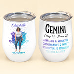 Zodiac Constellation - Personalized Wine Tumbler - Birthday Gift For Girl, Friend, Astrology Lover 