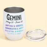 Zodiac Constellation - Personalized Wine Tumbler - Birthday Gift For Girl, Friend, Astrology Lover 