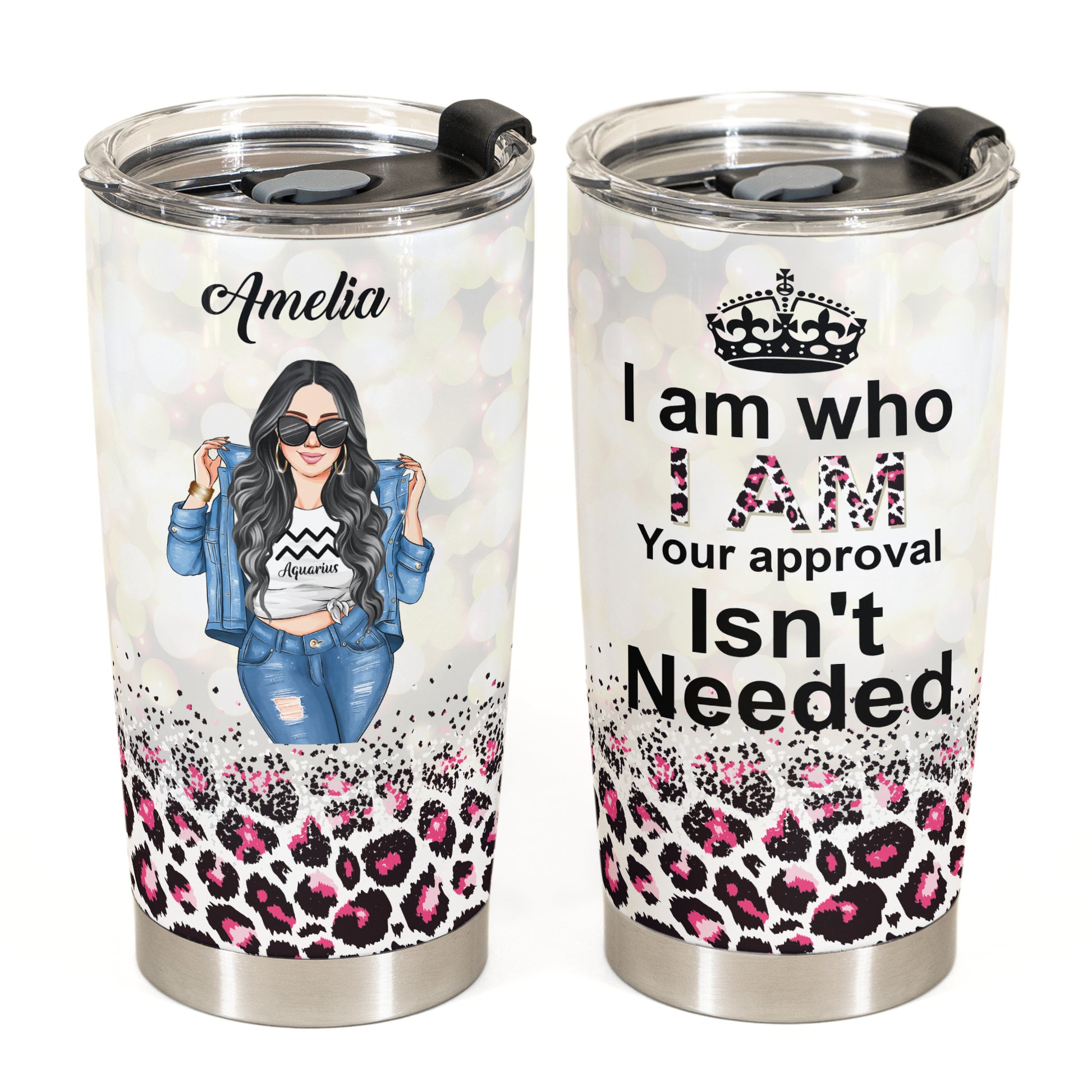 Zodiac Girl I Am Who I Am - Personalized Tumbler Cup - Birthday Gift For Girl, Friend, Astrology Lover