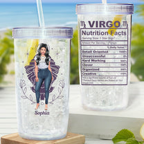 Zodiac Nutrition Facts - Personalized Acrylic Tumbler With Straw