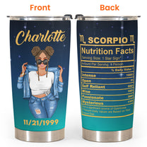 Zodiac Nutrition Facts - Personalized Tumbler Cup