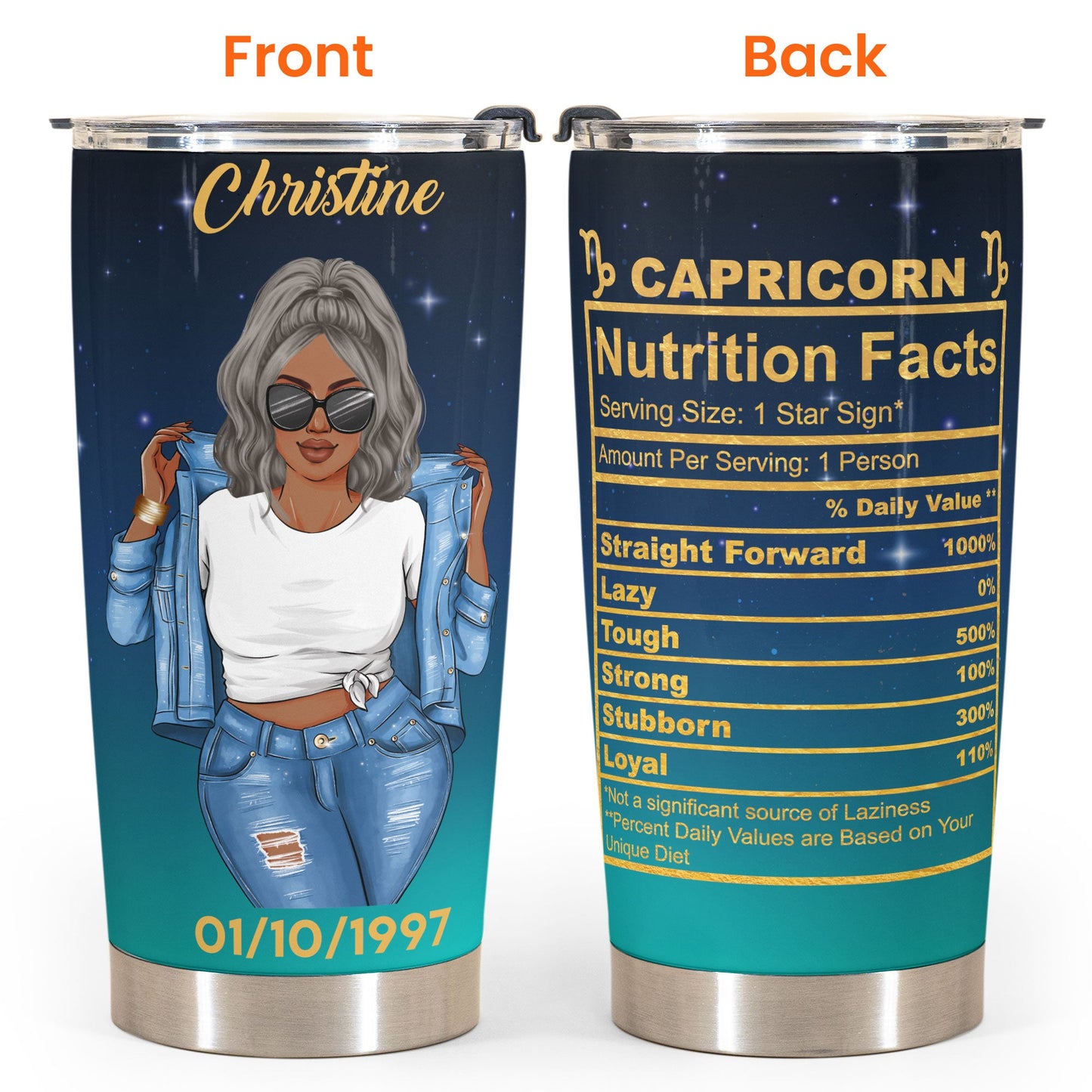 Zodiac Nutrition Facts Ver 3 - Personalized Tumbler Cup - Birthday Gift For Astrology Lovers, Gift For Daughter, Sister, Besties