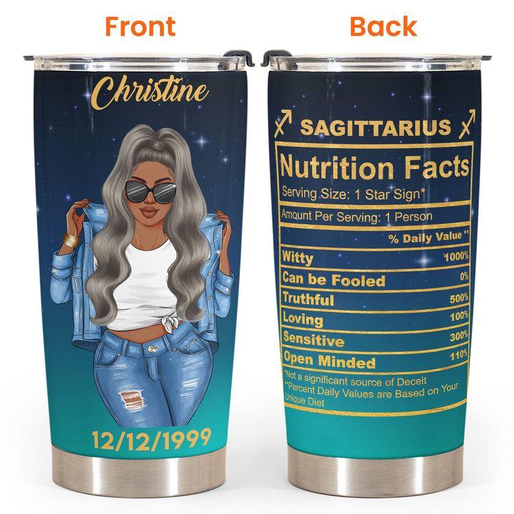 Zodiac Nutrition Facts Ver12 - Personalized Tumbler Cup - Birthday Gift For Astrology Lovers, Gift For Daughter, Sister, Besties