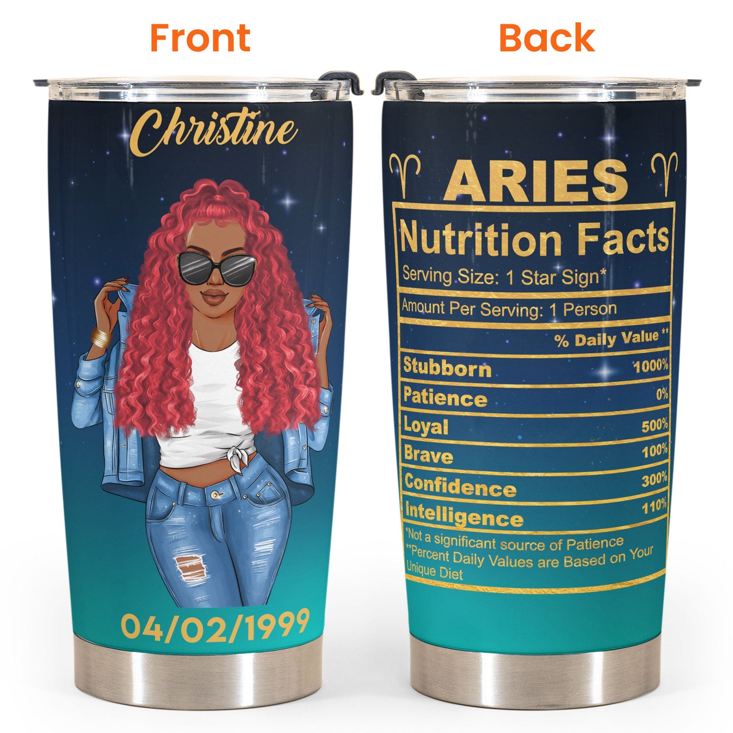 Zodiac Nutrition Facts Ver 6 - Personalized Tumbler Cup - Birthday Gift For Astrology Lovers, Gift For Daughter, Sister, Besties