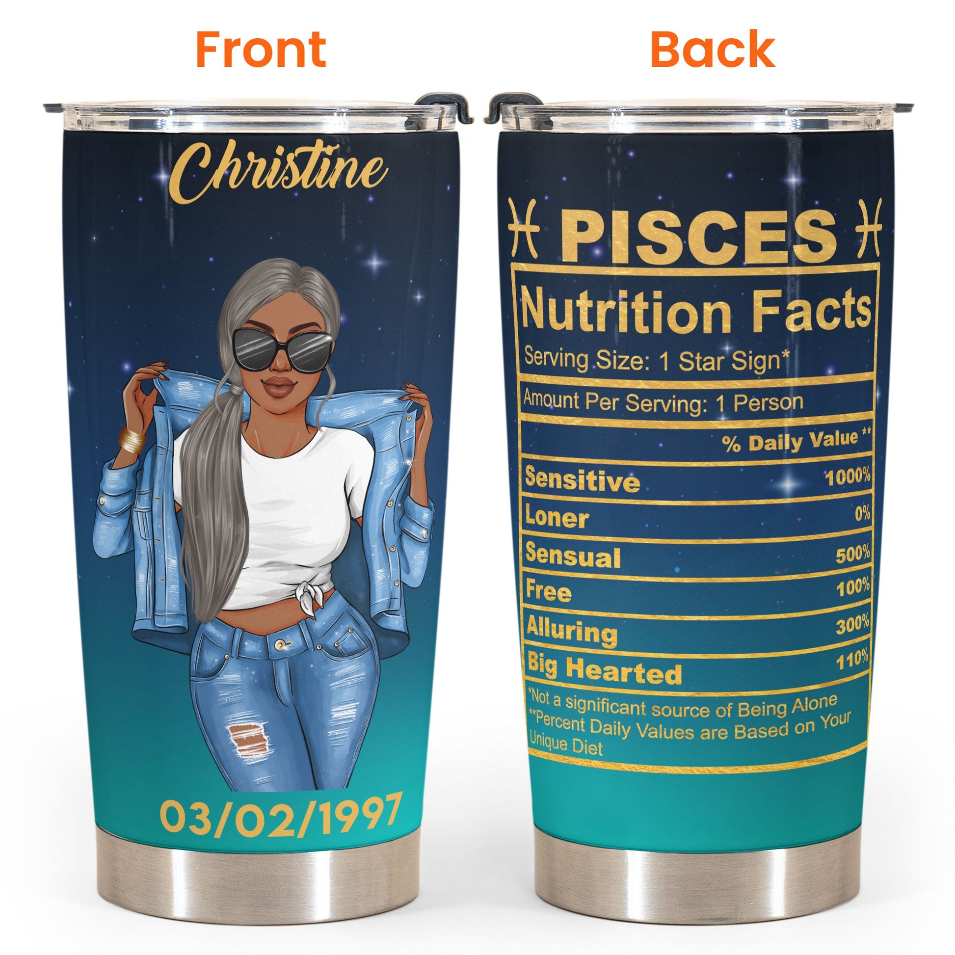 Zodiac Nutrition Facts Ver 4 - Personalized Tumbler Cup - Birthday Gift For Astrology Lovers, Gift For Daughter, Sister, Besties