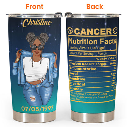Zodiac Nutrition Facts Ver 2 - Personalized Tumbler Cup - Birthday Gift For Astrology Lovers, Gift For Daughter, Sister, Besties