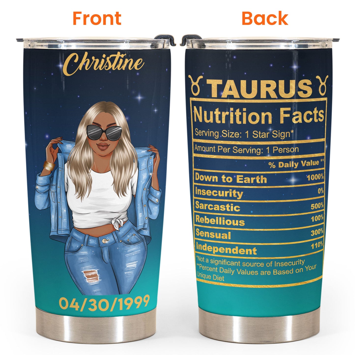 Zodiac Nutrition Facts Ver10 - Personalized Tumbler Cup - Birthday Gift For Astrology Lovers, Gift For Daughter, Sister, Besties