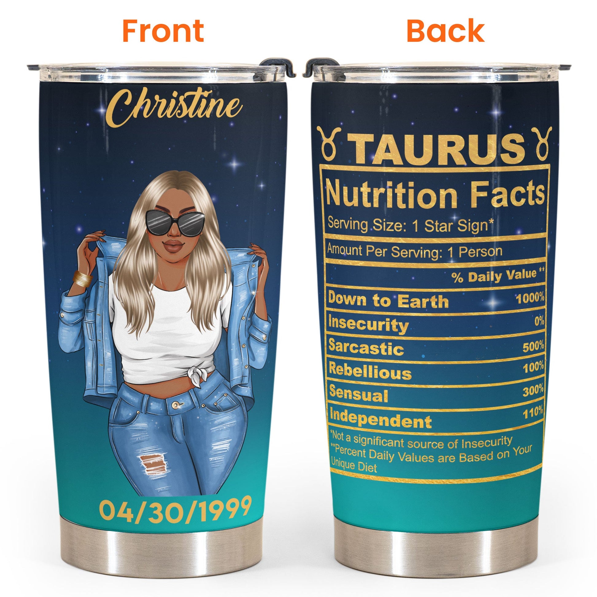 Zodiac Nutrition Facts Ver10 - Personalized Tumbler Cup - Birthday Gift For Astrology Lovers, Gift For Daughter, Sister, Besties