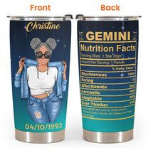 Zodiac Nutrition Facts Ver7 - Personalized Tumbler Cup - Birthday Gift For Astrology Lovers, Gift For Daughter, Sister, Besties