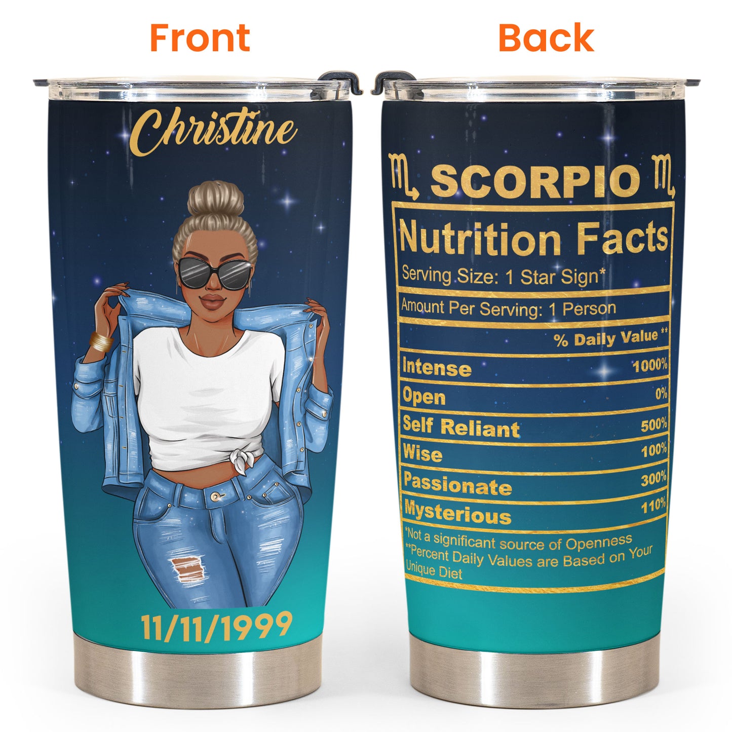 Zodiac Nutrition Facts Ver11 - Personalized Tumbler Cup - Birthday Gift For Astrology Lovers, Gift For Daughter, Sister, Besties