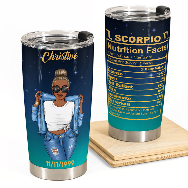 Zodiac Nutrition Facts Ver11 - Personalized Tumbler Cup - Birthday Gift For Astrology Lovers, Gift For Daughter, Sister, Besties