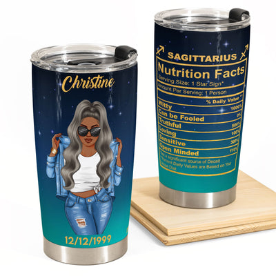 Sagittarius Nutrition Facts - Personalized Tumbler Cup - Birthday Gift For Astrology Lovers, Gift For Daughter, Sister, Besties